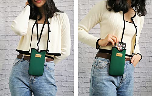 Tainada Neoprene Phone Holder Sleeve w/Belt Loop Holster (Dark Green) - color: Dark Green