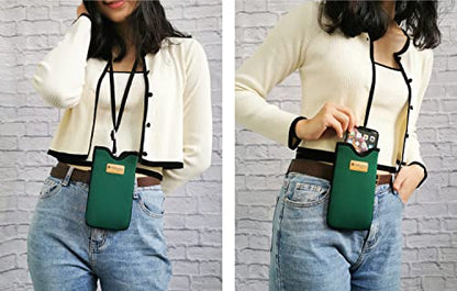 Tainada Neoprene Phone Holder Sleeve w/Belt Loop Holster (Dark Green) - color: Dark Green