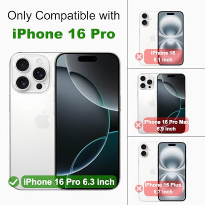 for iPhone 16 Pro Crystal Clear Case with Detachable Adjustable Crossbody Strap, Slim Fit Shockproof Protective Phone Case with Anti-Lost Shoulder Neck Lanyard 6.3" 2024 - size: iPhone 16 Pro