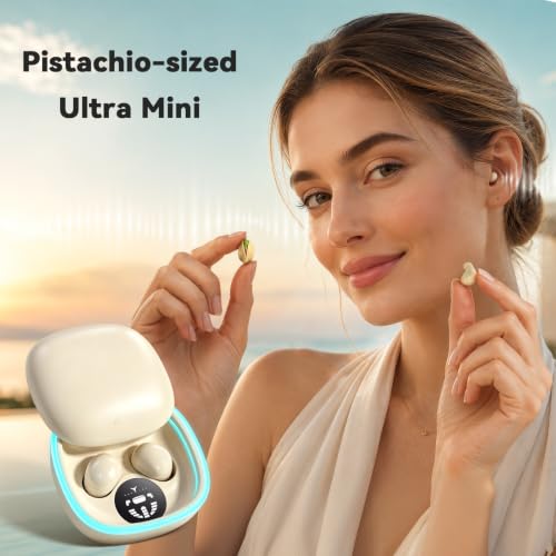 Small Invisible Mini Earbuds Wireless Bluetooth for Small Ear Canals - color: Black