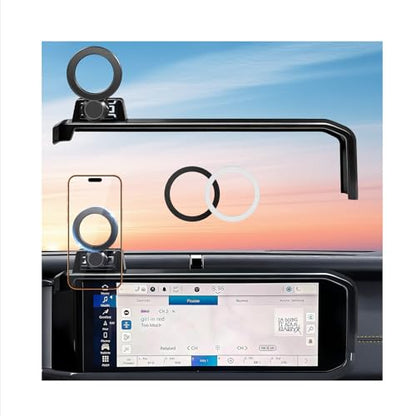 Car Phone Holder for Jeep Wrangler/Gladiator 2026 2025 2024 (Only for 12.3-Inch Screen) 360° Rotation Magnetic Cell Phone Mount, Compatible with Magsafe, Does Not Affect Air Vent - size: Fit for 2024-2026 Wrangler/Gladiator JT, 12.3-Inch
