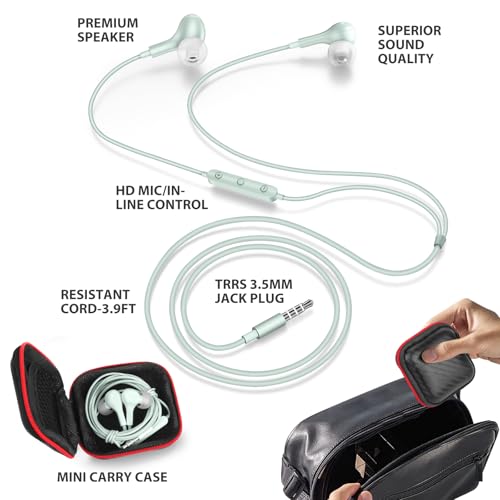 ASKUBSKU Wired Earbuds 3.5mm Headphone for Chromebook PC School, Green - color: Green