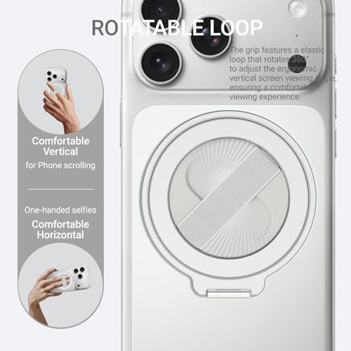 Grat 4 for Magsafe Magnetic Phone Grip Stand, Silver - color: Silver