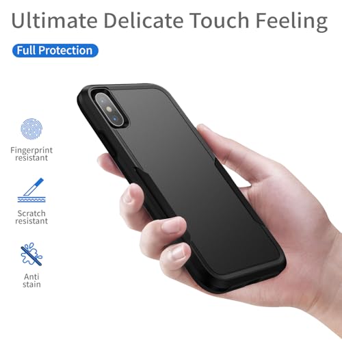 Designed for iPhone Xs/iPhone X Case, Heavy Duty Protection Shockproof Dropproof Dustproof Anti-Scratch Phone Case Cover Protective Case, Black - size: for iPhone XS / X