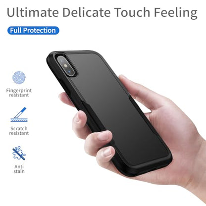 Designed for iPhone Xs/iPhone X Case, Heavy Duty Protection Shockproof Dropproof Dustproof Anti-Scratch Phone Case Cover Protective Case, Black - size: for iPhone XS / X