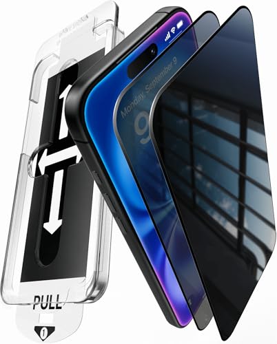 DOME GLASS Whitestone 2PACK EZ GLASS AR/Privacy for iPhone 17/16 Pro [Super Anti-Reflection & Anti-Spy], Full Coverage [Easy Install] Private Tempered Glass Screen Protector [2pack] - size: iPhone 17 / 16 Pro