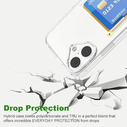 for iPhone 16 Plus Clear Card Case - Hybrid Slim Fit Transparent Wallet Cover with Card Holder Slot, TPU + PC, Anti-Yellowing, 6.7" 2024 - color: Clear, size: iPhone 16 Plus
