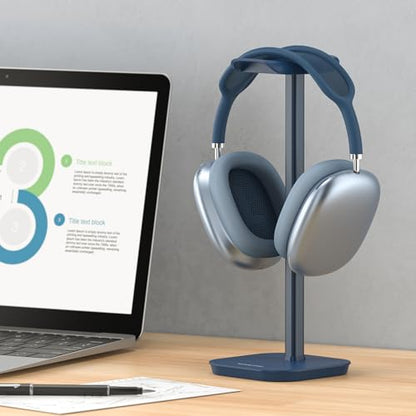 Headphone Stand, Aluminum Desk Headset Earphone Holder (Blue) - color: Blue