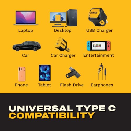 DEWALT 240W 90-Degree USB-C Adapter (2 Styles), Right Angle USB C