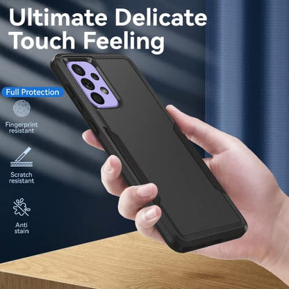 for Samsung A53 5G Case, Galaxy A53 5G Case with Screen Protector,Full Body Protection Durable Rubber Cover Phone Case for Samsung Galaxy A53 5G,Black - color: 2 Black