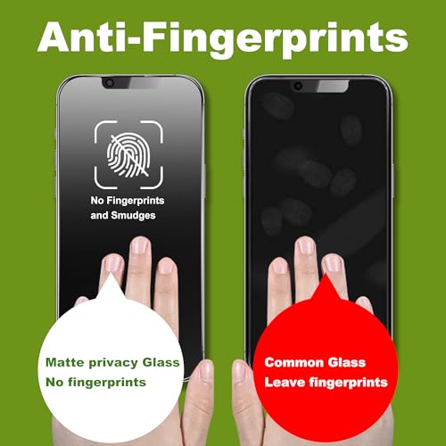 2 Pack Matte Privacy Screen Protector for iPhone 13/13 Pro/14/16e 6.1",Anti-Glare Anti-Spy Scratch Resistant Tempered Glass Film,Smooth Responsive Touch Anti-Scratch Glass，Easy to Install - size: for iPhone 13 Pro / 13 / 14 / 16e