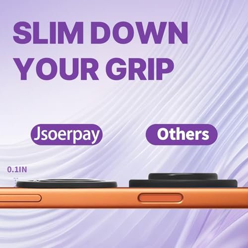 Jsoerpay Ultra-Thin Magnetic Phone Grip for MagSafe, Black - color: Black