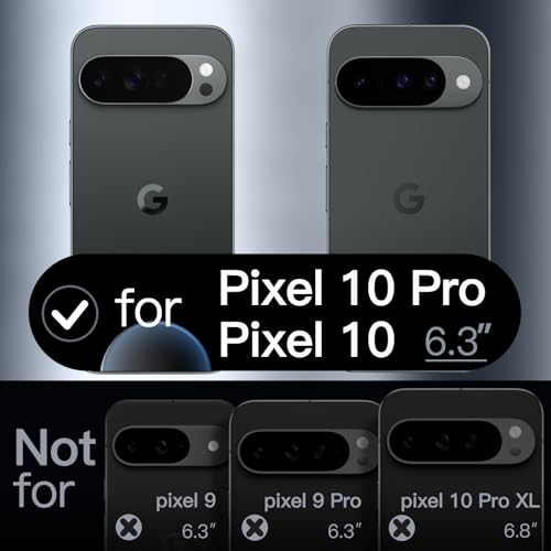 JETech Silicone Case for Google Pixel 10/10 Pro, Obsidian | Silky Soft Touch, Shockproof Protection, Scratch Resistant, Microfiber Lining - color: Obsidian, size: Pixel 10/10 Pro