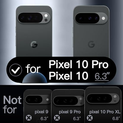 JETech Silicone Case for Google Pixel 10/10 Pro, Obsidian | Silky Soft Touch, Shockproof Protection, Scratch Resistant, Microfiber Lining - color: Obsidian, size: Pixel 10/10 Pro