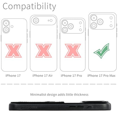 Dockem Genuine Leather Card Case for iPhone 17 Pro Max with Camera Control Button and Stitched-on Wallet with 2 Holder Slots (Black, M2GL) - color: Black, size: 17 Pro Max