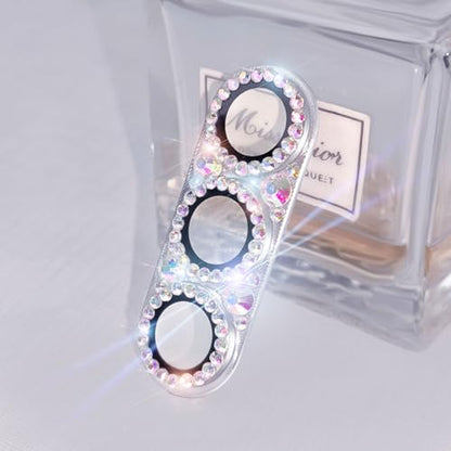 Bling Diamond Camera Lens Protector Compatible with Samsung Galaxy S25 Plus, Metal Glitter Gem Camera Cover，9H Tempered Glass lens full Screen Protector with 3D Rhinestone Sparkle - color: for Galaxy S25 Plus