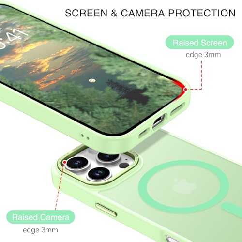 BENTOBEN Magnetic for iPhone 16 Pro Max Case,(Compatible with MagSafe) (Military Grade Drop Protection) Slim Translucent Matte Shockproof with Anti-Fingerprint Phone Case 6.9",Matcha Green - color: Matcha Green