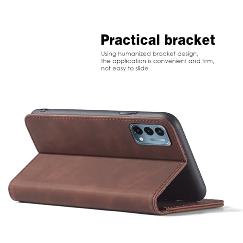 Asuwish Flip Wallet Phone Case for OnePlus Nord N200 5G with Screen Protector Magnetic Closure Folio Cover Credit Card Holder Slot Stand One Plus N 200 G5 1 Plus 200N 1plus One+ 1+ N2005G 2021 Coffee - color: Coffee
