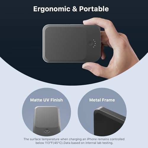 NOBIS Slim Magnetic Power Bank 22.5W 5000mAh with Built-in Cable - color: Black