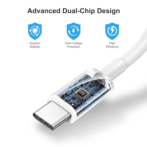 2+2Pack iPhone 17 16 15 Charger Fast Charging 20W Apple Charger &10ft Cable - color: White