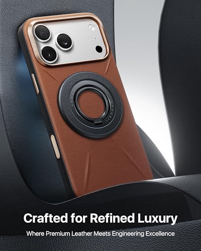 andobil [2026 Premium Leather] Magnetic Phone Ring Grip for MagSafe, Black - color: Leather Black