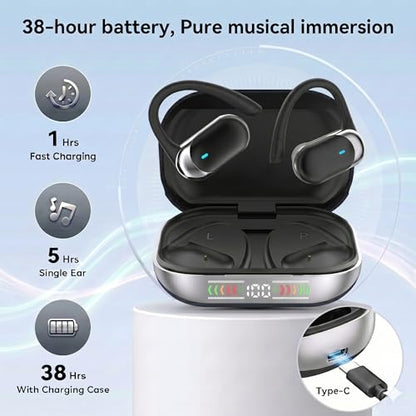 Open Ear Buds Bluetooth Headphones Stereo Sound Clear Calls Air-Conduction
