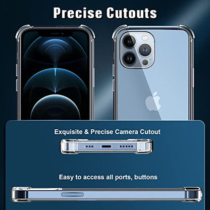 5 in 1 Clear Case for iPhone 12 6.1-Inch, with 2 Screen Protector and 2 Camera Lens Protector, 9H Edge Protection Tempered Glass Film, Shockproof Drop Transparent Protection Cover - size: iPhone 12