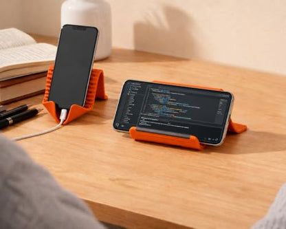Silicone Phone Holder, 7.9In Flexible Bendable Phone Stand, Orange - color: Orange