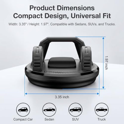 Car Phone Holder Mount, Car Dashboard Phone Holder, Anti-Slip Waterproof Navigation Mount with Wider Silicone Base, Rotatable One-Hand Operation Bracket, Universal for Most Phones (Black)