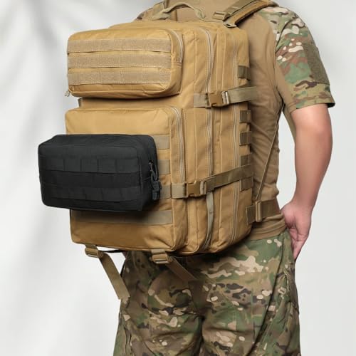 Mini Heavy Duty Tactical Belt Pouch for Men - Small Molle Pouch,Admin Pouch - color: black-big Horizontal pouches