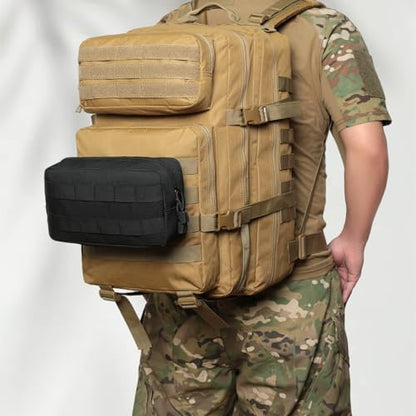 Mini Heavy Duty Tactical Belt Pouch for Men - Small Molle Pouch,Admin Pouch - color: black-big Horizontal pouches