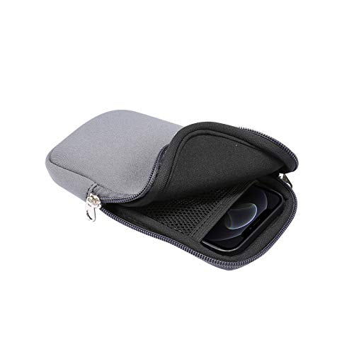 Neoprene Cell Phone Sleeve Zipper Phone Pouch Case for Samsung Galaxy S26 Ultra S25 Ultra S24 Ultra S23 Ultra A17 A16 A26 A36 A56 A15 A25 A35 A55 A14 A13 A07 A06 A05 A04 A03s, iPhone 16 Pro Max (Gray) - color: Gray