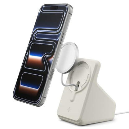 Spigen for MagSafe Charger (25W) Stand Holder Case Nightstand MagFit - color: Dune Beige, size: MagFit