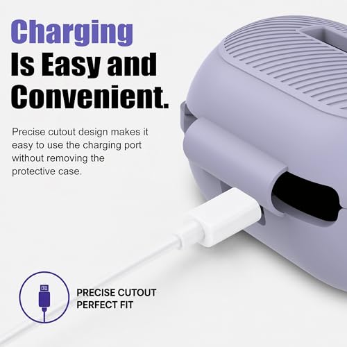 Case for Raycon Everyday Classic Headphones, Shockproof Soft Silicone Case for Raycon Earbuds Bluetooth Wireless, Ultra-Lightweight Protective Cover with Cleaning kit & Keychain, Purple - color: Purple