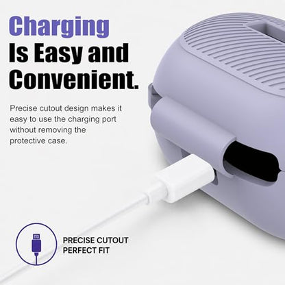 Case for Raycon Everyday Classic Headphones, Shockproof Soft Silicone Case for Raycon Earbuds Bluetooth Wireless, Ultra-Lightweight Protective Cover with Cleaning kit & Keychain, Purple - color: Purple