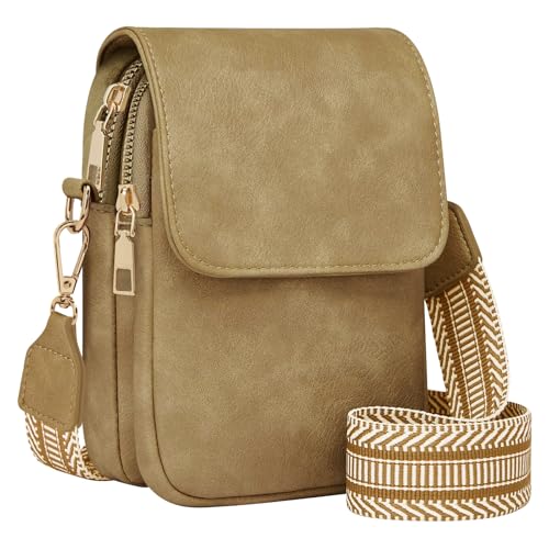 Fashion Small Crossbody Bags for Women Trendy Designer Cell Phone Purses | Adjustable Straps,with Card Holder,Detachable Wristlet Strap,small Cross Body Bag for Woman,Mini Bags,Travel Purse,Work,Gym - color: Huashan Apricot