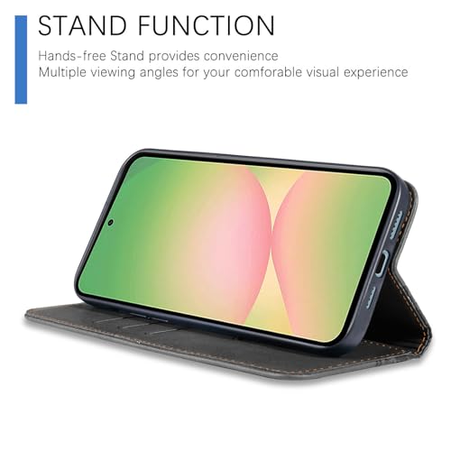 Wallet Case for Samsung Galaxy A56 5G 2025 6.7 inch - PU Leather Flip Cover with Card Holder Slots, Strong Magnetic Folio Kickstand Phone Case, Black - color: Black, size: Samsung Galaxy a56/A56