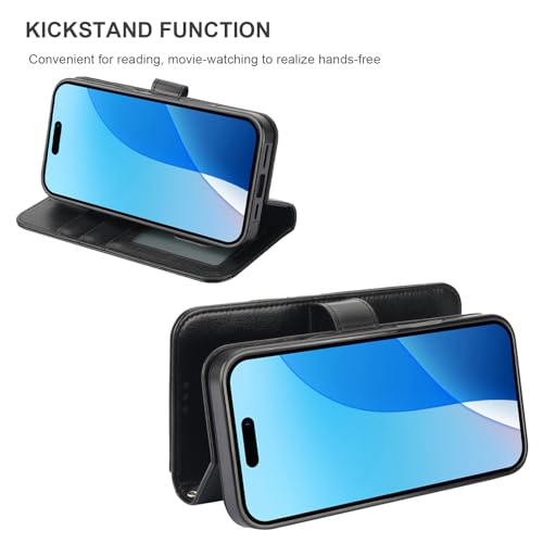 Bocasal for MagSafe Wallet Case Card Holder for iPhone 16 Pro Max Black - color: Black for MagSafe