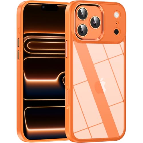 for iPhone 17 Pro case,Crystal Clear Hard PC Back +Soft TPU Frame Shockproof Military-Drop Protection,Classic Hybrid Case for iPhone 17 Pro-6.3"(Orange) - color: Orange, size: For iphone 17 Pro-6.3"