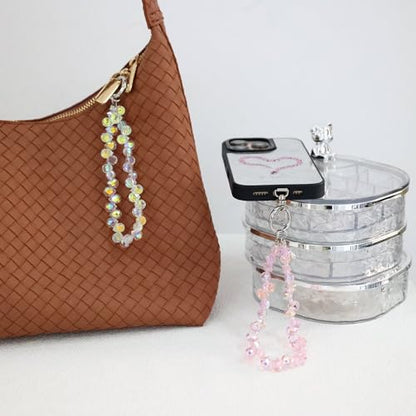 2-Pack Crystal Beaded Phone Lanyard Set, Detachable Wrist Strap Keychain for iPhone Samsung AirPods, Fashion Phone Accessories for Women - color: N2