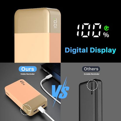 NOBIS Portable Charger 45W 20000mAh Power Bank Fast Charging - color: Orange