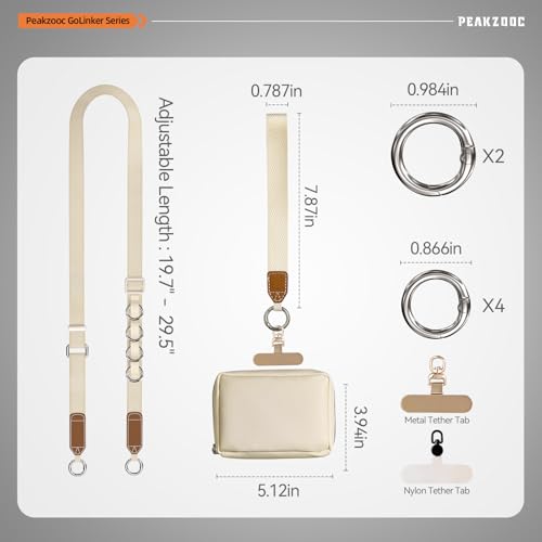 Phone Lanyard with Wallet, Adjustable Crossbody Phone Strap(Beige) - color: Beige