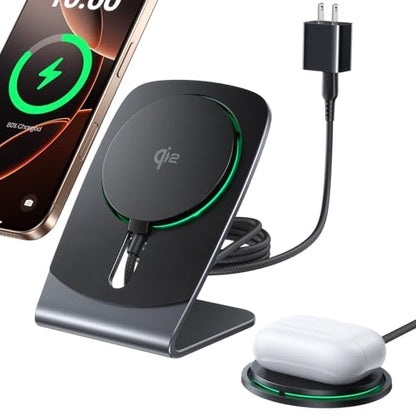 INIU 2-in-1 Detachable Wireless Charger Stand, QI2 15W Fast Charging Pad