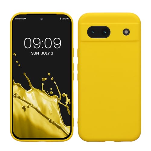 kwmobile Case Compatible with Google Pixel 8a Case - Protective Slim TPU Phone Cover - Soft Matte Finish - Radiant Yellow - color: Radiant Yellow