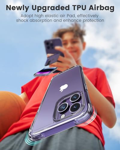 Mkeke for iPhone 14 Pro Max Case Clear, [Not-Yellowing][Military-Grade Drop Protection] Shockproof Protective Phone Cases 2022 - size: for iPhone 14 Pro Max Case 6.7"