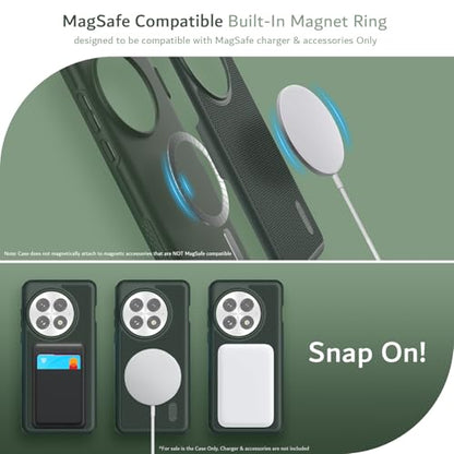 TUDIA MergeGrip [Magsafe Compatible] for OnePlus 13 Case 5G (2025) - [Military Grade Drop Tested] Dual Layer Shockproof Slim Heavy Duty Tough Cover Phone Cases - Pine Green - color: Pine Green, size: Magsafe Compatible