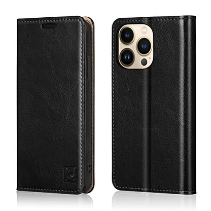 Belemay Compatible with iPhone 15 Pro Max Case Wallet-Genuine Leather-RFID Blocking Card Holders-Shockproof TPU Shell-Kickstand-Durable Flip Cover Book Folding Phone Case Women Men (6.7-inch) Black - color: Black, size: iPhone 15 Pro Max