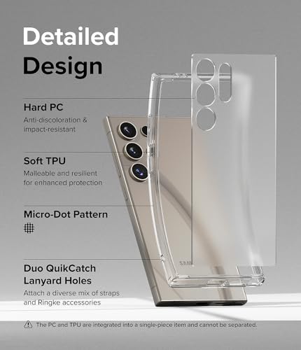 Ringke for Samsung Galaxy S24 Ultra Case [Fusion Matte Clear] | Oil & Dirt Resistant, Anti-Fingerprint Technology Prevents Oily Smudges, Frosted Coating Feels Velvety Soft - size: Galaxy S24 Ultra