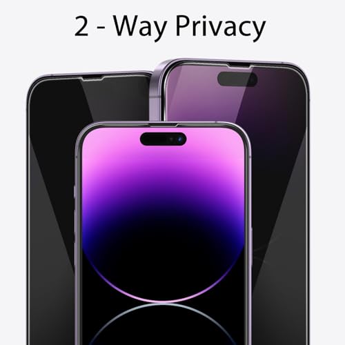6-in-1 Privacy Screen Protector for iPhone 14 Pro Max 6.7 Inch, with 3 Pack Camera Lens Protector, 28 Ant-SpyTempered Glass, 9H Hardness, Support Face ID, Case Friendly, Bubble Free & Easy Install