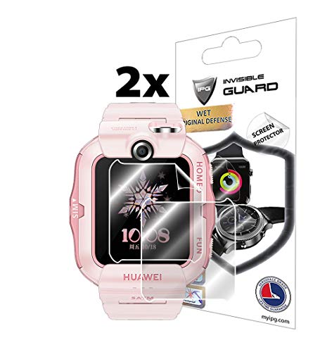 IPG Made for Huawei Watch Series Smartwatch Smart Watch Hydrogel Screen Protector (2 Units) Invisible HD Clear Film Anti Scratch Guard-Smooth/Self-Healing/Bubble Free (Children's Watch 4X) - size: Children's Watch 4X